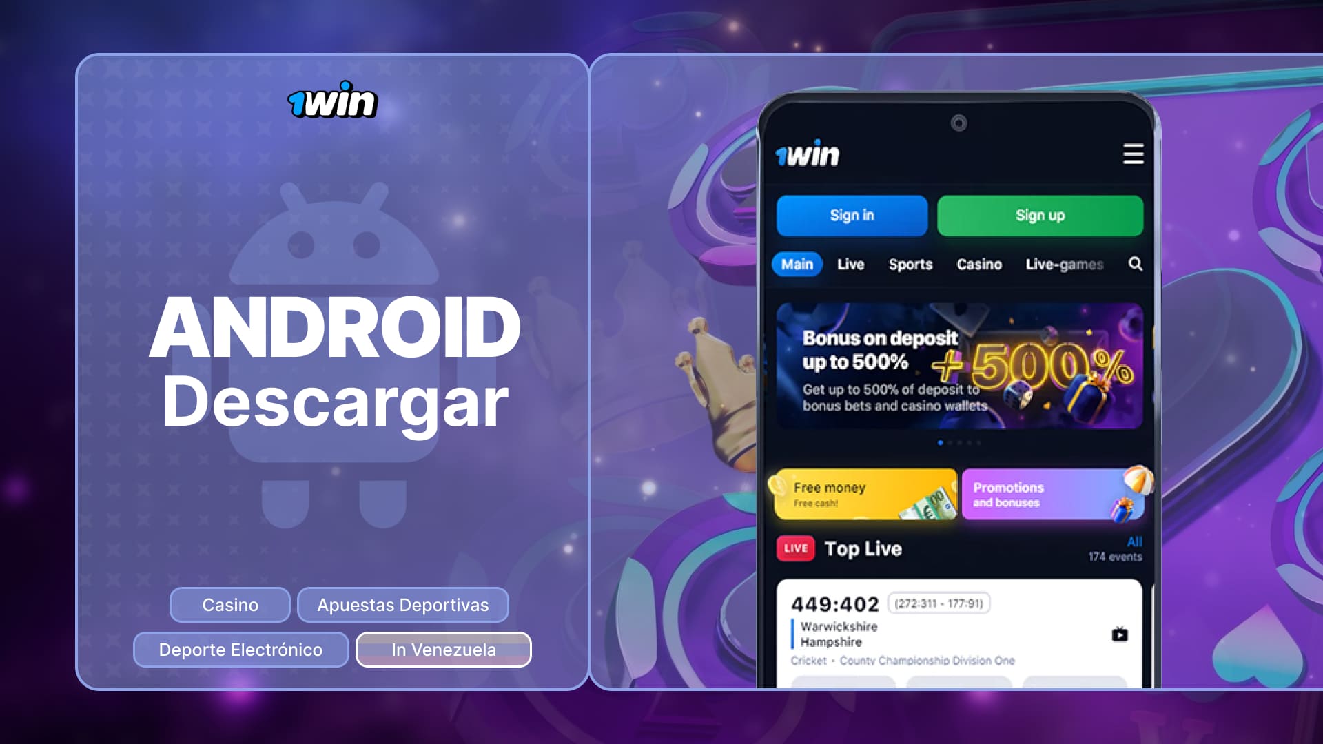 1win Venezuela General es una aplicación móvil con una interfaz intuitiva. Cómo descargarla e instalarla en tu dispositivo Android