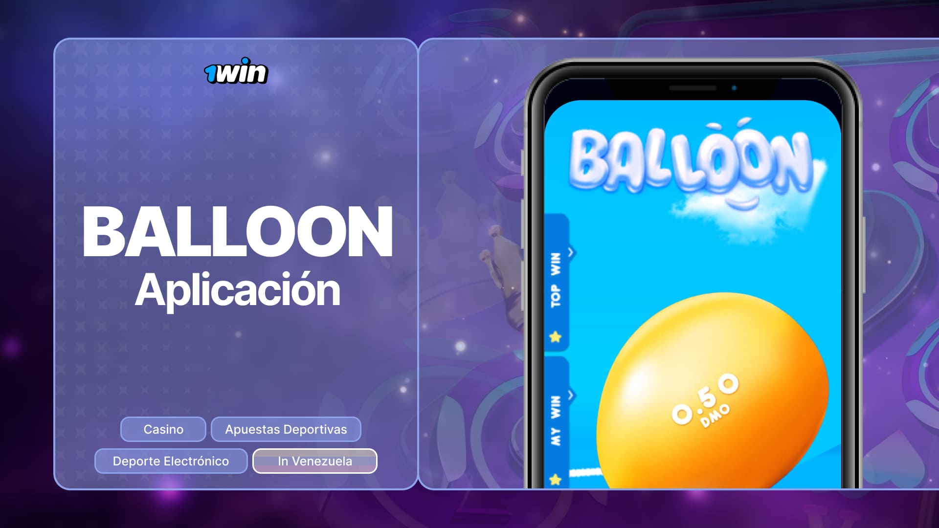 Juegos de la aplicación móvil 1win Venezuela para facilitar su uso Balloon