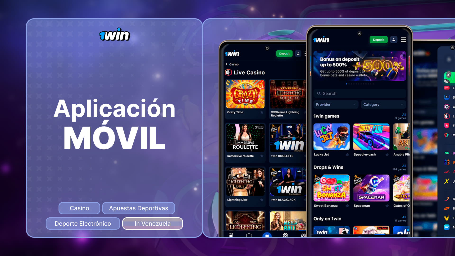 1win Venezuela General es una aplicación de plataforma móvil con una interfaz fácil de usar para facilitar el uso de la plataforma en cualquier momento y en cualquier lugar