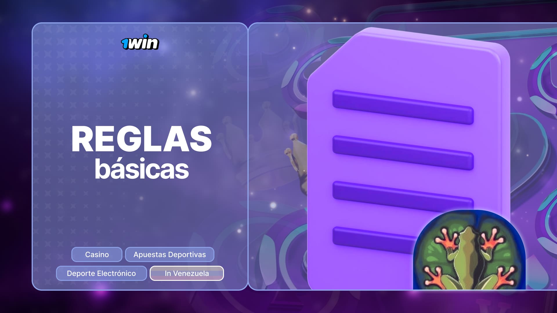 Reglas básicas del juego 1win Venezuela y plataforma para nuevos usuarios Juego de la Ranita