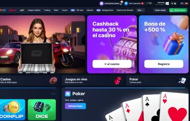Creación de cuenta general de 1win Venezuela paso 1