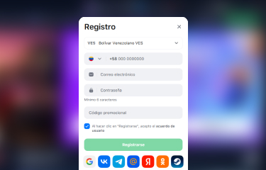 Creación de cuenta general de 1win Venezuela paso 3