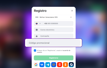 Creación de cuenta general de 1win Venezuela paso 5
