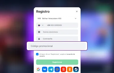 Creación de cuenta general de 1win Venezuela paso 5