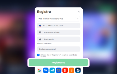 Creación de cuenta general de 1win Venezuela paso 7