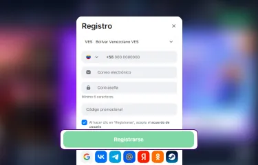 Creación de cuenta general de 1win Venezuela paso 7
